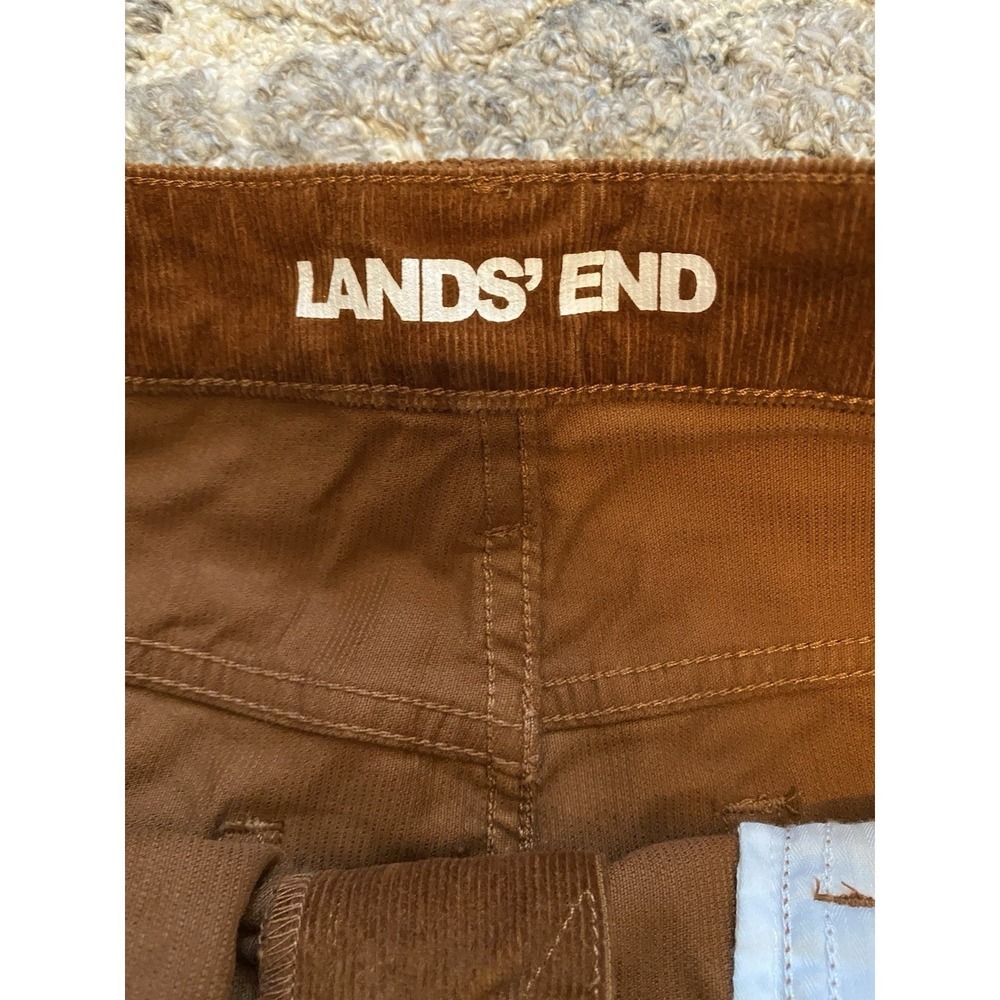 Lands' End Women's Fit Mid Rise Straight Leg Cord Pants Brown 10P 32 X 27.5 - Picture 2 of 8